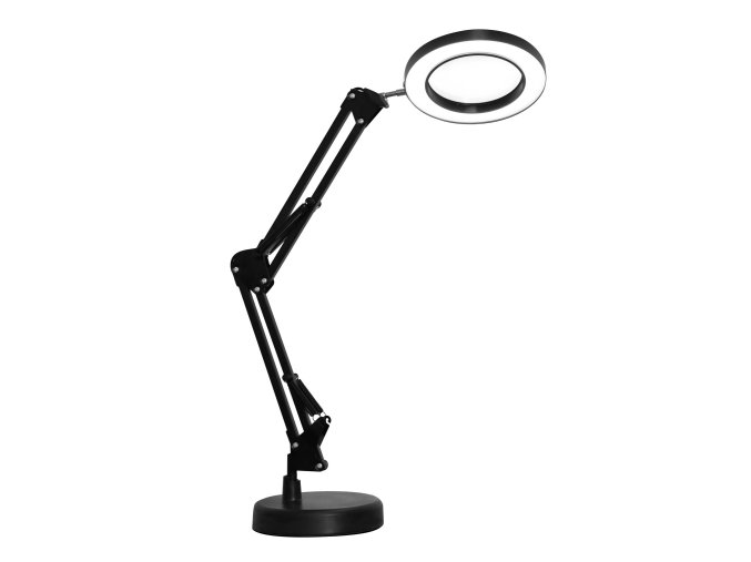 Platinet stolní LED lampa Magnify 10W stmívatelná s lupou, černá