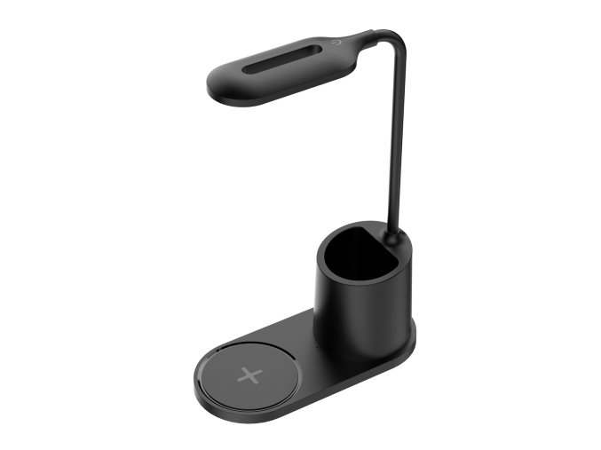 Platinet stolní LED lampa 3W, bezdrátové nabíjení, černá
