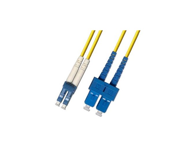 Optický patchkabel duplexní, LC/UPC-SC/UPC 9/125um SM, 7m, OS2