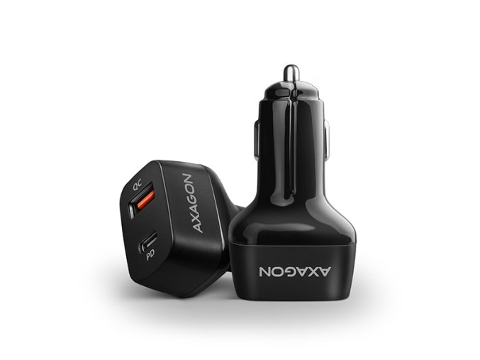 AXAGON PWC-PQ38, PD & QUICK nabíječka do auta 38W, 2x port (USB + USB-C), PD3.0/QC3.0/AFC/FCP/Apple