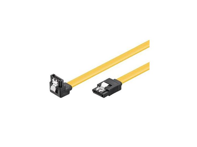 PremiumCord 0,2m SATA 3.0 datový kabel, 6GBs, kov.západka, 90°