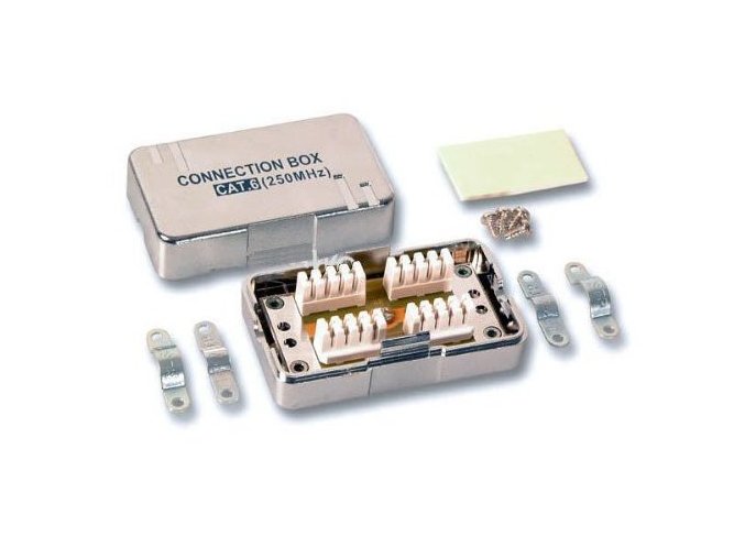 PremiumCord Propojovací box pro kabely Cat.6, narážecí, stíněný