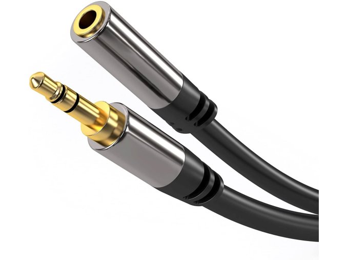 PremiumCord HQ stíněný prodlužovací kabel Jack 3.5mm - Jack 3.5mm M/F 5m