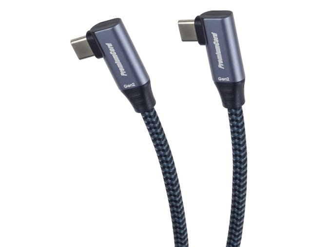 PremiumCord USB-C 2x zahnutý kabel, 0.5m
