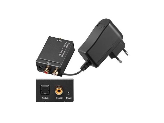 PremiumCord převodník z digitálního signálu SPDIF a optického Toslink na 2x CINCH