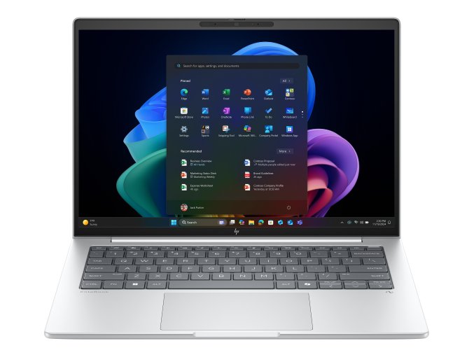 Machu Lapaz CS 14N Elitebook GlacierSilver Catalog Win11 WhiteBG FrontOpen 3229201