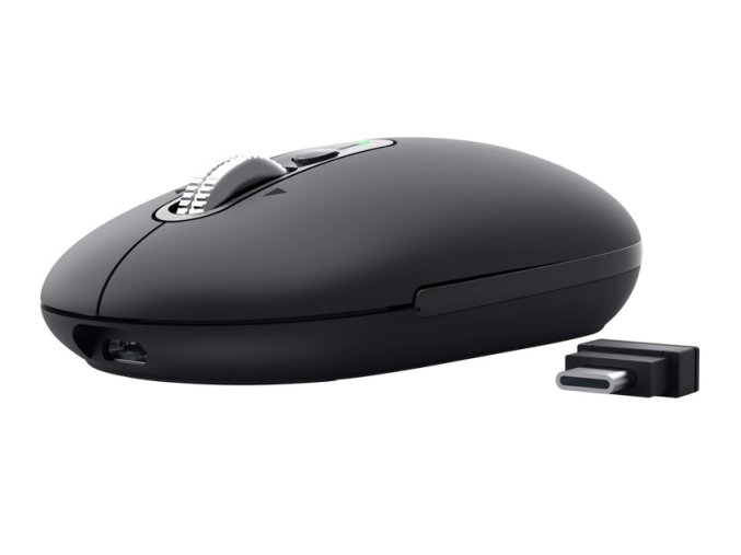 Trust Seron Slim/Kancelářská/Optická/3 200 DPI/USB+BT/Černá