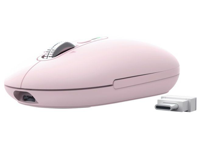Trust Seron Slim/Kancelářská/Optická/3 200 DPI/USB+BT/Růžová