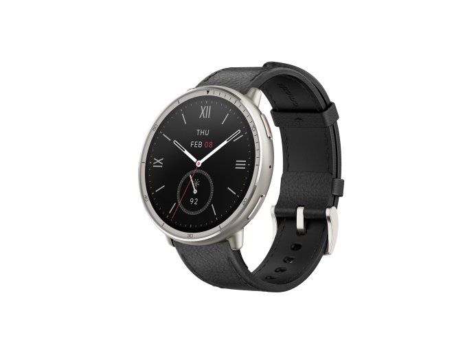 Amazfit Active 2 NFC Black Leather Round Front Lef s