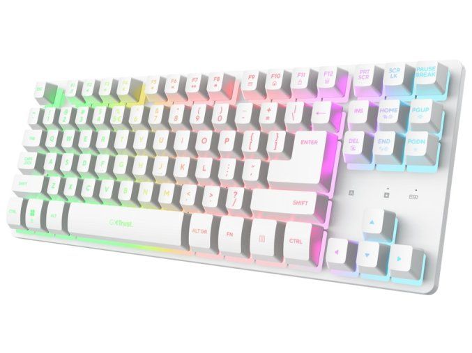 Trust GXT831 Thado TKL/Bezdrátové USB/US/Bílá