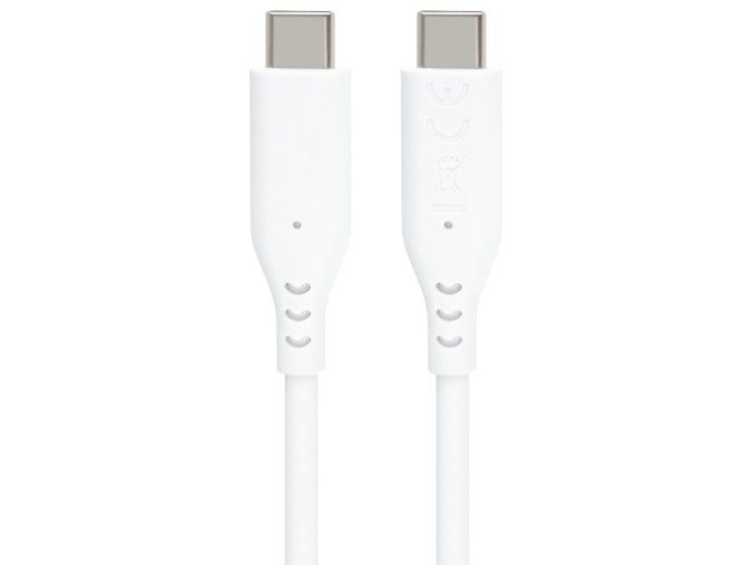 PremiumCord silikonový USB-C 60W, bílý, 1.5m