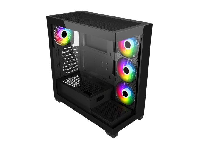 FSP M340-BA/Midi Tower/Transpar./Černá