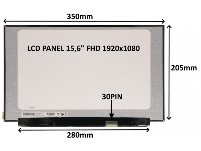 LCD PANEL 15,6" FHD 1920x1080 30PIN MATNÝ IPS / BEZ ÚCHYTŮ