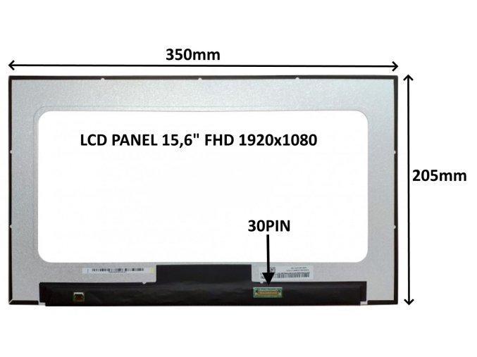 LCD PANEL 15,6" FHD 1920x1080 30PIN MATNÝ IPS / BEZ ÚCHYTŮ