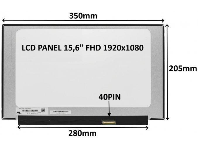 LCD PANEL 15,6" FHD 1920x1080 40PIN MATNÝ IPS 144HZ / BEZ ÚCHYTŮ