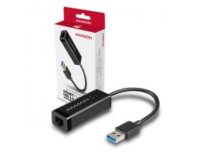 AXAGON ADE-SR, USB-A 3.2 Gen 1 - Gigabit Ethernet síťová karta, auto instal, černá