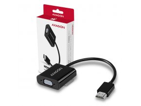 AXAGON RVH-VGAN, HDMI -> VGA redukce / adaptér, FullHD, audio výstup, micro USB nap. konektor