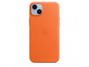 iPhone 14+ Leather Case with MagSafe - Orange
