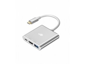 TB Adapter USB C 3w1 HDMI USB PD srebrny s