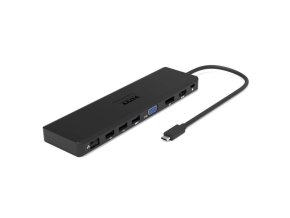 PORT CONNECT Dokovací stanice 11v1, 1x4K, RJ45,HDMI,Display Port,VGA,USB-C 100W, 4xUSB-A,micro/SD