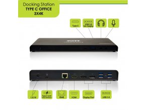 PORT CONNECT Dokovací stanice 11v1, 3x 4K USB-C + USB 3.0