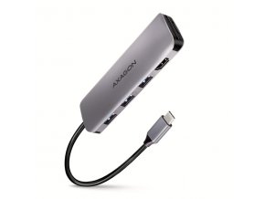 AXAGON HMC-HCR3A, USB 3.2 Gen 1 hub, porty 3x USB-A, HDMI 4k/30Hz, SD/microSD, kabel USB-C 20cm