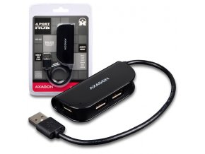 AXAGON HUE-X4B, 4x USB2.0 READY hub, černý