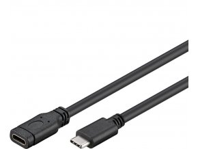 PremiumCord Převodník Prodlužovací kabel USB-C M/F, černý, 1m