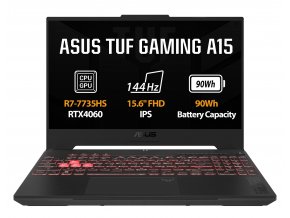 ASUS TUF Gaming A15/FA507NV/R7-7735HS/15,6"/FHD/16GB/1TB SSD/RTX 4060/W11H/Gray/2R