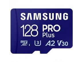 Samsung/micro SDXC/128GB/180MBps/USB 3.0/USB-A/Class 10/+ Adaptér/Modrá