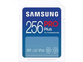 Samsung/SDXC/256GB/180MBps/USB 3.0/USB-A/Class 10/+ Adaptér/Modrá