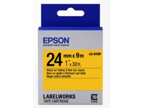 Epson Label Cartridge Pastel LK-6YBP Black/Yellow 24mm (9m)