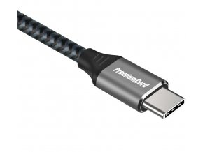 PremiumCord Kabel USB 3.2 Gen 1 USB-C male - USB-C male, bavlněný oplet, 1,5m