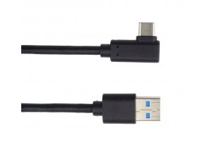 PremiumCord Kabel USB typ C/M zahnutý konektor 90° - USB 3.0 A/M, 3m