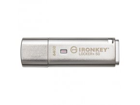 Kingston IronKey Locker+ 50/64GB/145MBps/USB 3.1/USB-A/Stříbrná