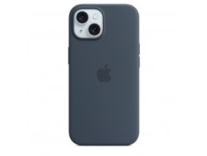 iPhone 15+ Silicone Case with MS - Storm Blue