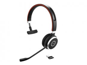 Jabra Evolve 65 SE/Mono/BT/Bezdrát/Černá-červená