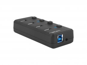 Natec Mantis 2 aktivní rozbočovač s funkcí nabíjení 4x USB 3.0 HUB, vypínač, napájecí adaptér