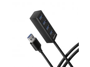 AXAGON HUE-M1AL, 4x USB 3.2 Gen 1 MINI hub, kovový, kabel USB-A 1.2m