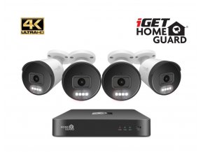 iGET HGNVK88504 - Kamerový UltraHD 4K PoE set, 8CH NVR + 4x IP 4K kamera, zvuk, SMART W/M/Andr/iOS