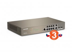 Tenda TEG5312F Gigabit L3 Managed Switch, 10x RJ45 1Gb/s, 2x SFP, STP, RSTP, MSTP, IGMP, VLAN, Rack