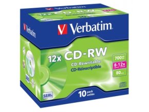 VERBATIM CD-RW(10-Pack)/Jewel/12x/700MB