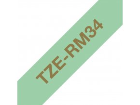Brother TZE-RM34 zlatá na mentol.zelené, 12 mm, textilní páska
