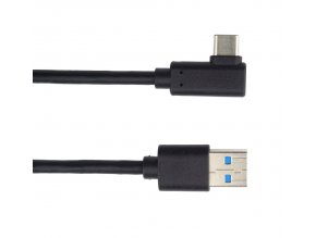 PremiumCord Kabel USB typ C/M zahnutý konektor 90° - USB 3.0 A/M, 50cm