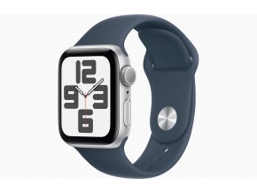 Apple Watch SE/44mm/Silver/Sport Band/Storm Blue/-S/M