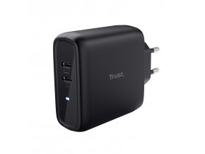 TRUST MAXO 65W 2P USB-C CHARGER BLK