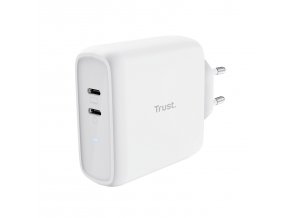 TRUST MAXO 65W 2P USB-C CHARGER WHT