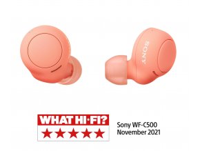 Sony True Wireless WF-C500, oranžovo-červená