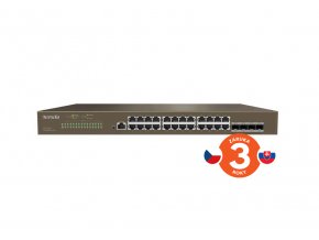 Tenda TEG5328F Gigabit L3 Managed Switch, 24x RJ45 1Gb/s, 4x SFP, STP, RSTP, MSTP, IGMP, VLAN, Rack