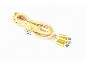GEMBIRD USB 3-in-1 charging cable, gold, 1 m